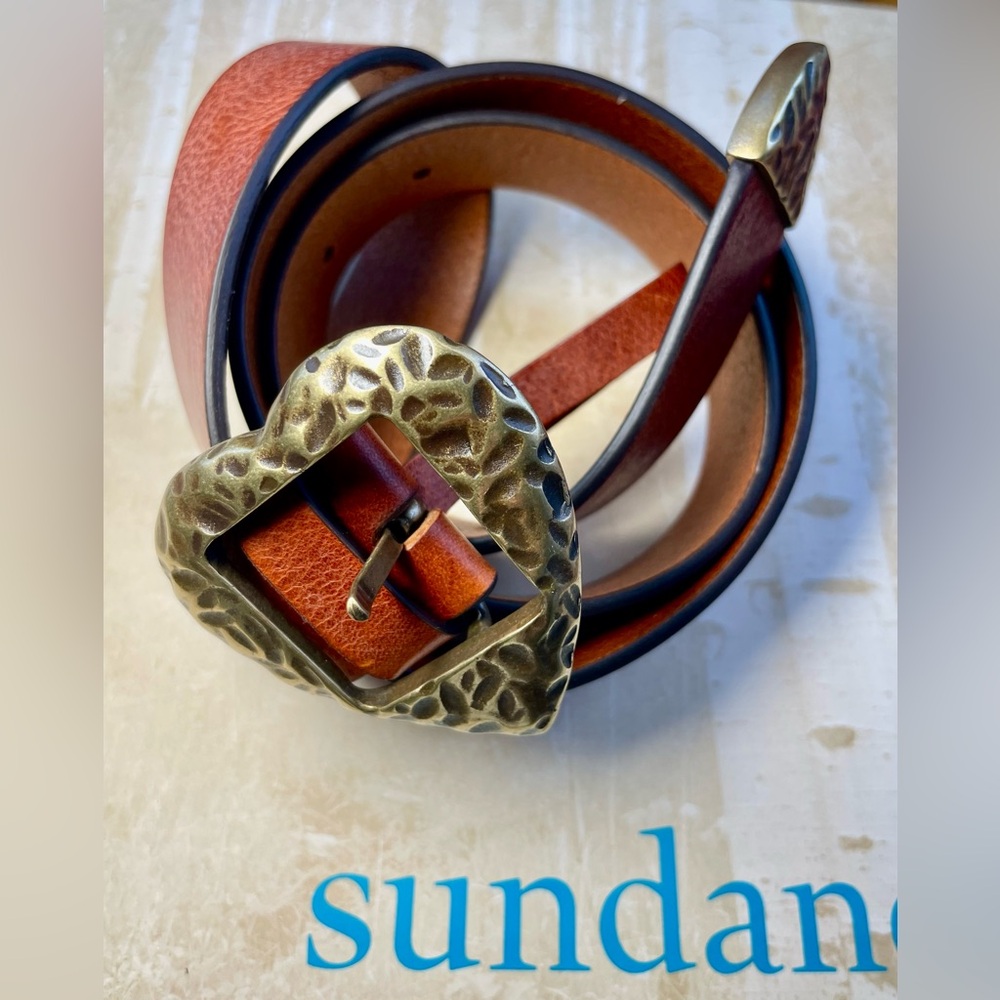 New! Sundance “Full Hearts” Italian Leader Belt Retail $128